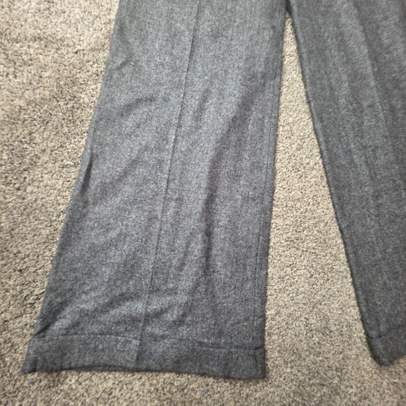 Jessie Liu Wide Leg Trousers Size Large  Pants Gray Pleated Cuffs Office Dress - Picture 7 of 8